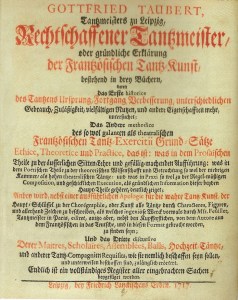 Gottfried Taubert. Rechtschaffener Tantzmeister (1717). Title Page.