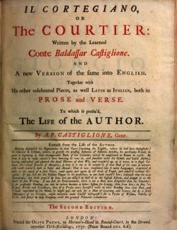 Cortegiano 1737 title page